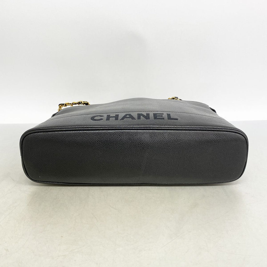 Chanel Chain Tote Caviar Leather Black Gold — view 3