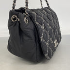 Chanel Shoulder Bag Paris Vizance Nylon Black Silver — view 2