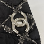Chanel Shoulder Bag Paris Vizance Nylon Black Silver — view 7