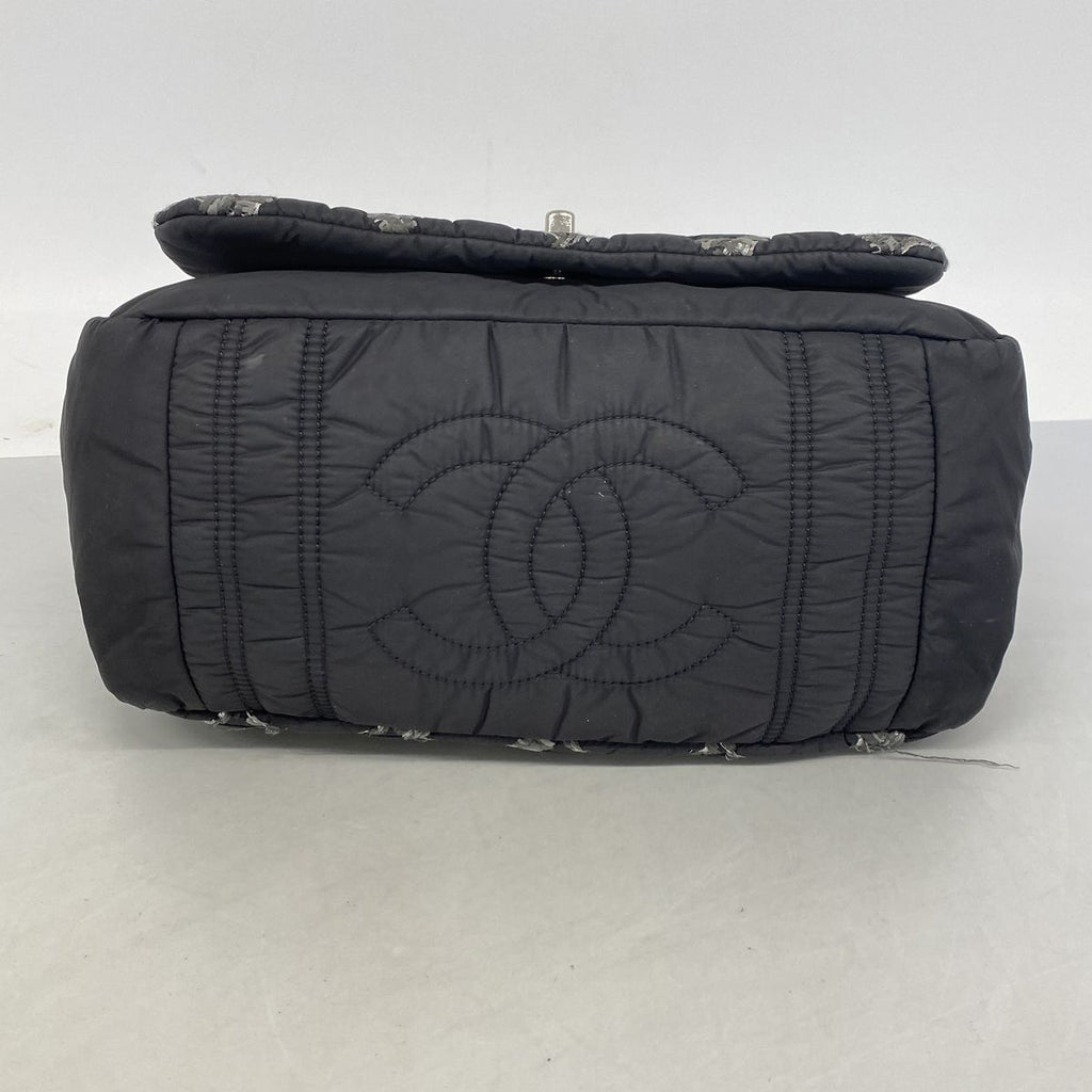 Chanel Shoulder Bag Paris Vizance Nylon Black Silver — view 3