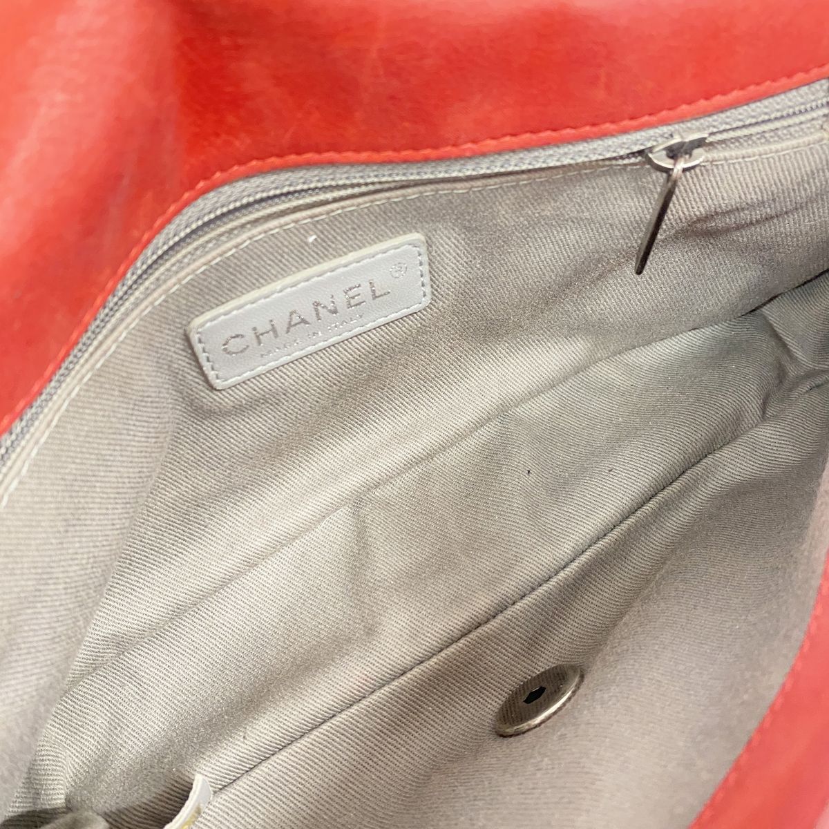 Chanel Shoulder Bag Wild Stitch Sparkle Leather Red Silver — view 4