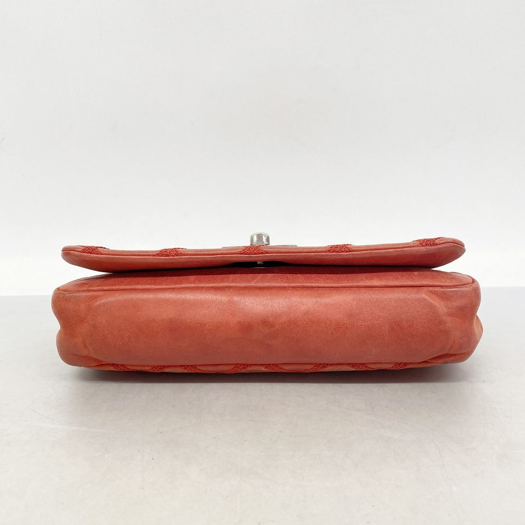 Chanel Shoulder Bag Wild Stitch Sparkle Leather Red Silver — view 3