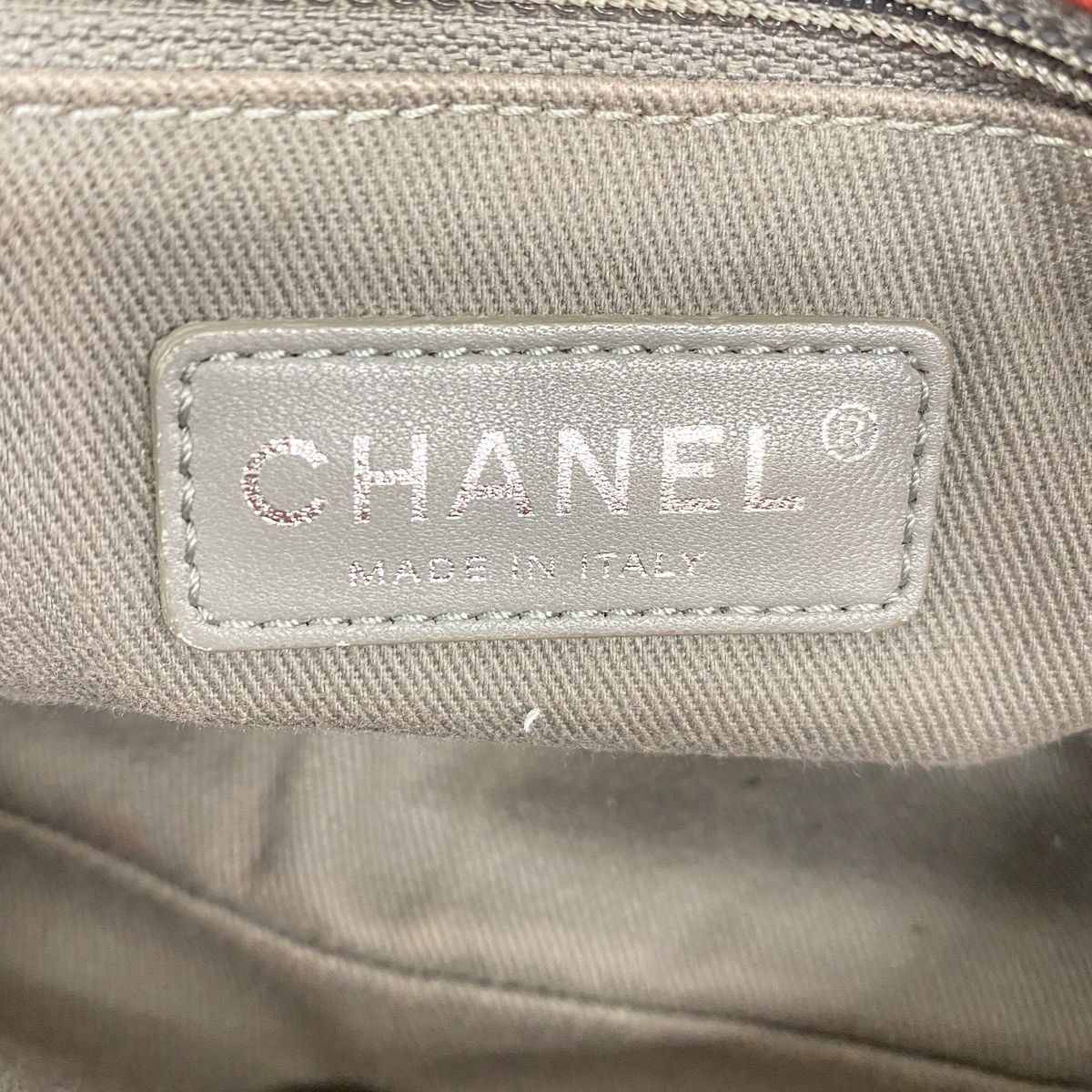 Chanel Shoulder Bag Wild Stitch Sparkle Leather Red Silver — view 5