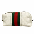 Gucci Pouch Sherry Line Guccissima Leather White Silver