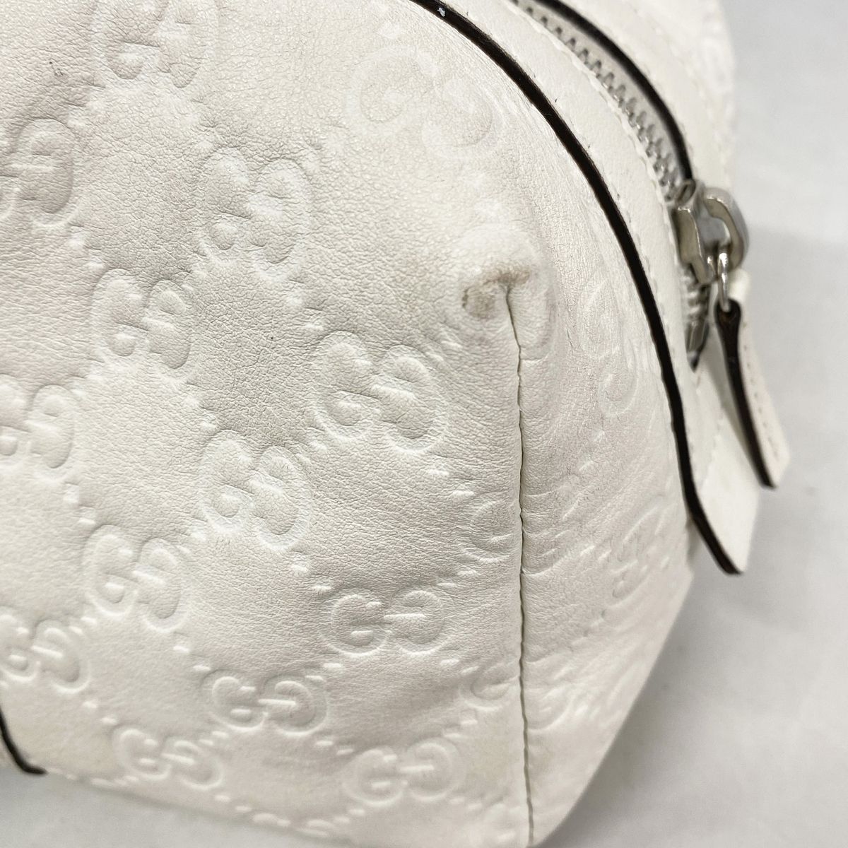 Gucci Pouch Sherry Line Guccissima Leather White Silver — view 7