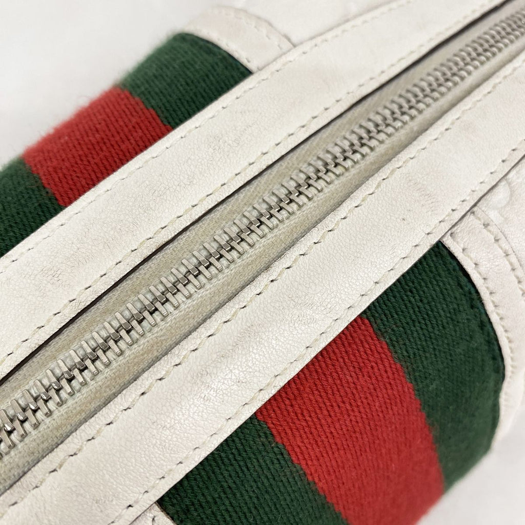 Gucci Pouch Sherry Line Guccissima Leather White Silver — view 8
