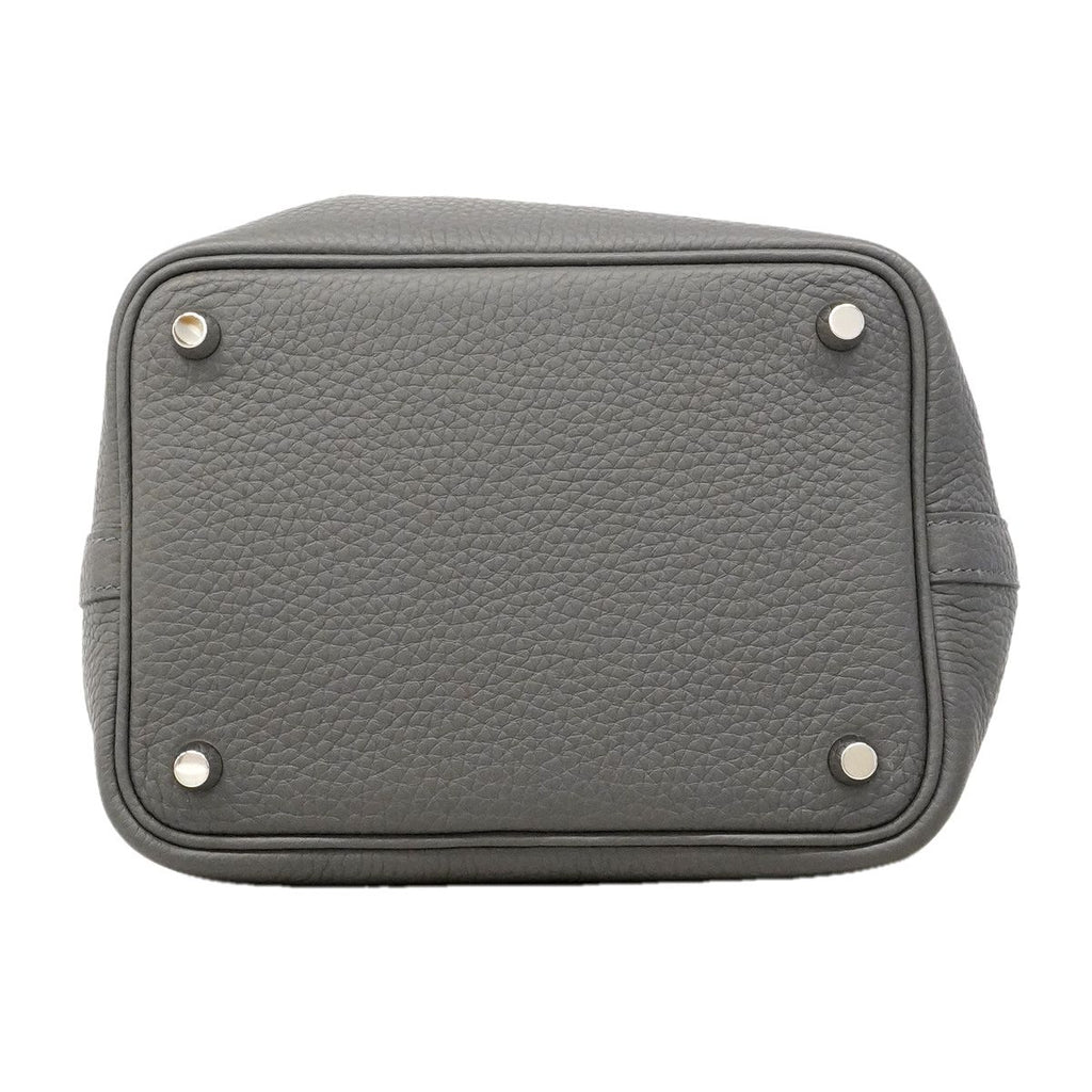Hermes Handbag Picotin Lock PM Eclat Taurillon Clemence Swift Ardoise Gray — view 3