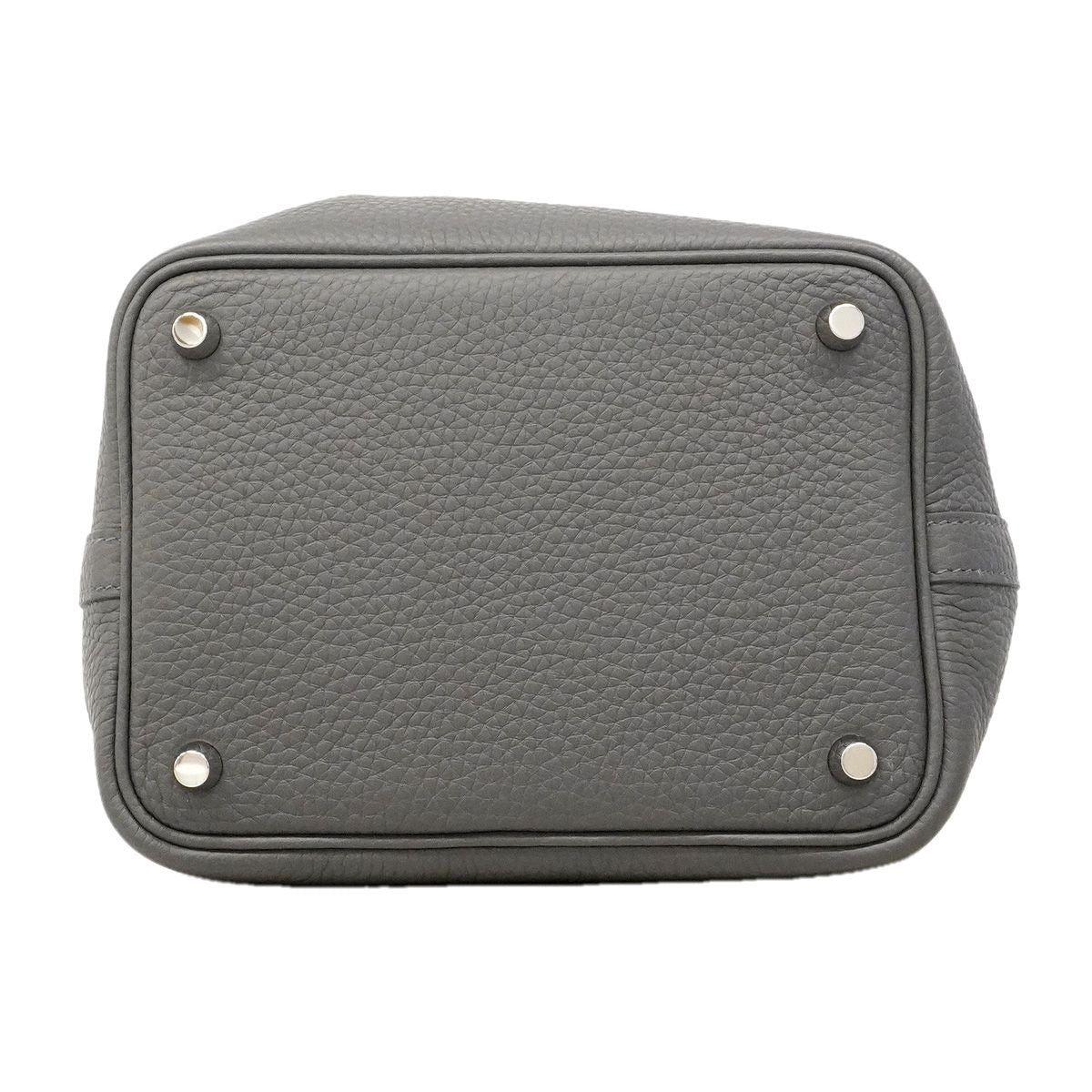 Hermes Handbag Picotin Lock PM Eclat Taurillon Clemence Swift Ardoise Gray — view 3