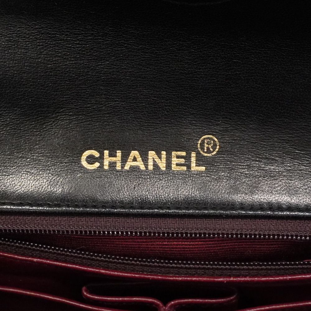 Chanel Shoulder Bag Mini Quilted Lambskin Black Gold — view 5