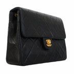 Chanel Shoulder Bag Mini Quilted Lambskin Black Gold — view 2