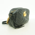 Gucci Shoulder Bag GG Marmont Leather Black Gold — view 2