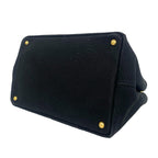 Prada Canapa Triangle Logo Canvas 2-Way Shoulder Bag Tote Black with Card — view 8