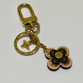 Louis Vuitton Key Holder Blooming Flower BB Monogram Charm Brown Pink Keychain