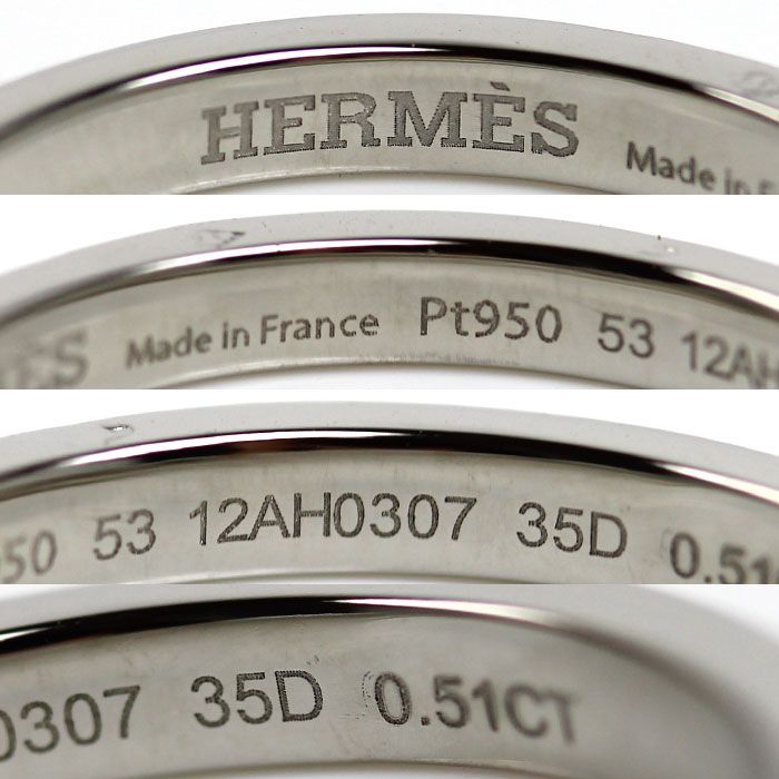 Hermes Platinum Ever Kelly Ring Diamond — view 5