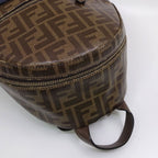 Fendi Backpack Fila Collaboration FF Logo Polyester Leather Brown Gold — view 3