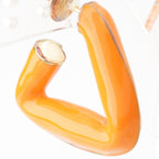 Bottega Veneta Twisted Triangle Hoop Earrings 925 Sterling Silver Orange — view 5