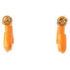 Bottega Veneta Twisted Triangle Hoop Earrings 925 Sterling Silver Orange — view 3