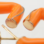 Bottega Veneta Twisted Triangle Hoop Earrings 925 Sterling Silver Orange — view 7