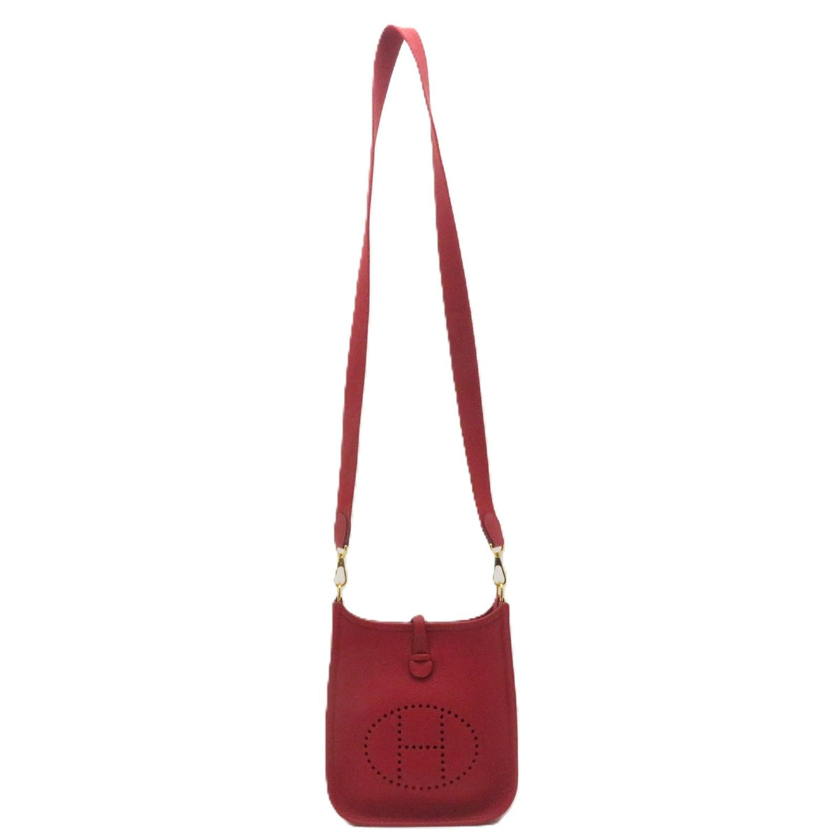 Hermes Evelyne TPM Rouge Shoulder Bag Taurillon Clemence