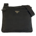 Prada Tessuto Black Silver Nylon Shoulder Bag Pochette