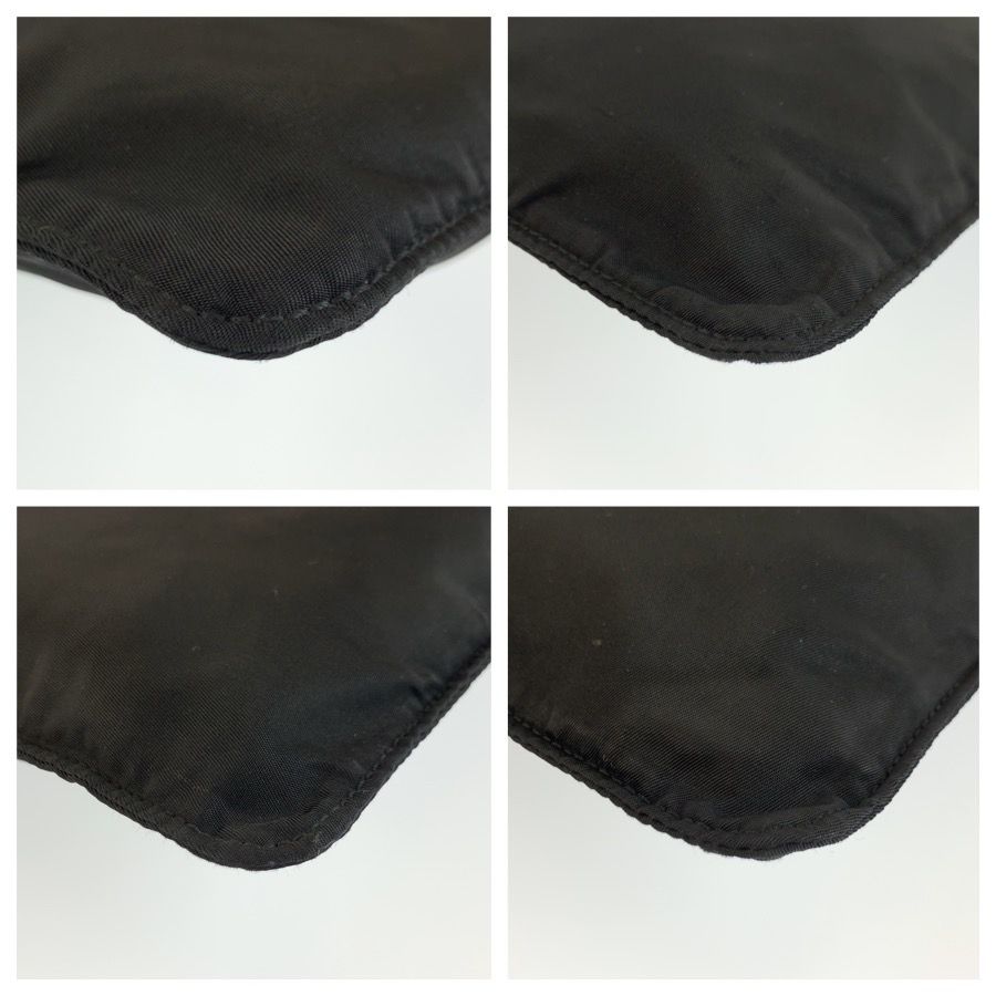 Prada Tessuto Black Silver Nylon Shoulder Bag Pochette — view 4