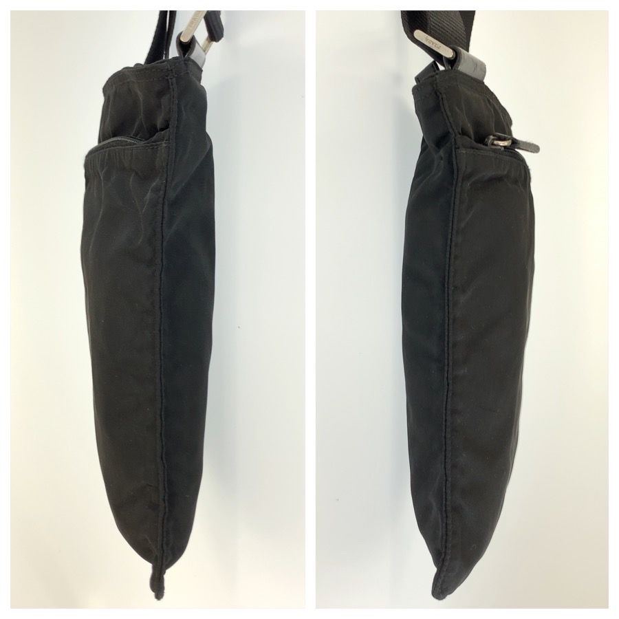 Prada Tessuto Black Silver Nylon Shoulder Bag Pochette — view 7