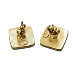 Chanel 2000 Cruise CC Logo Square Earrings Gold — view 5