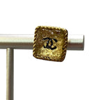 Chanel 2000 Cruise CC Logo Square Earrings Gold — view 4