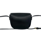 Celine Folco Triomphe Logo Leather Shoulder Bag Pochette Cross Black — view 3