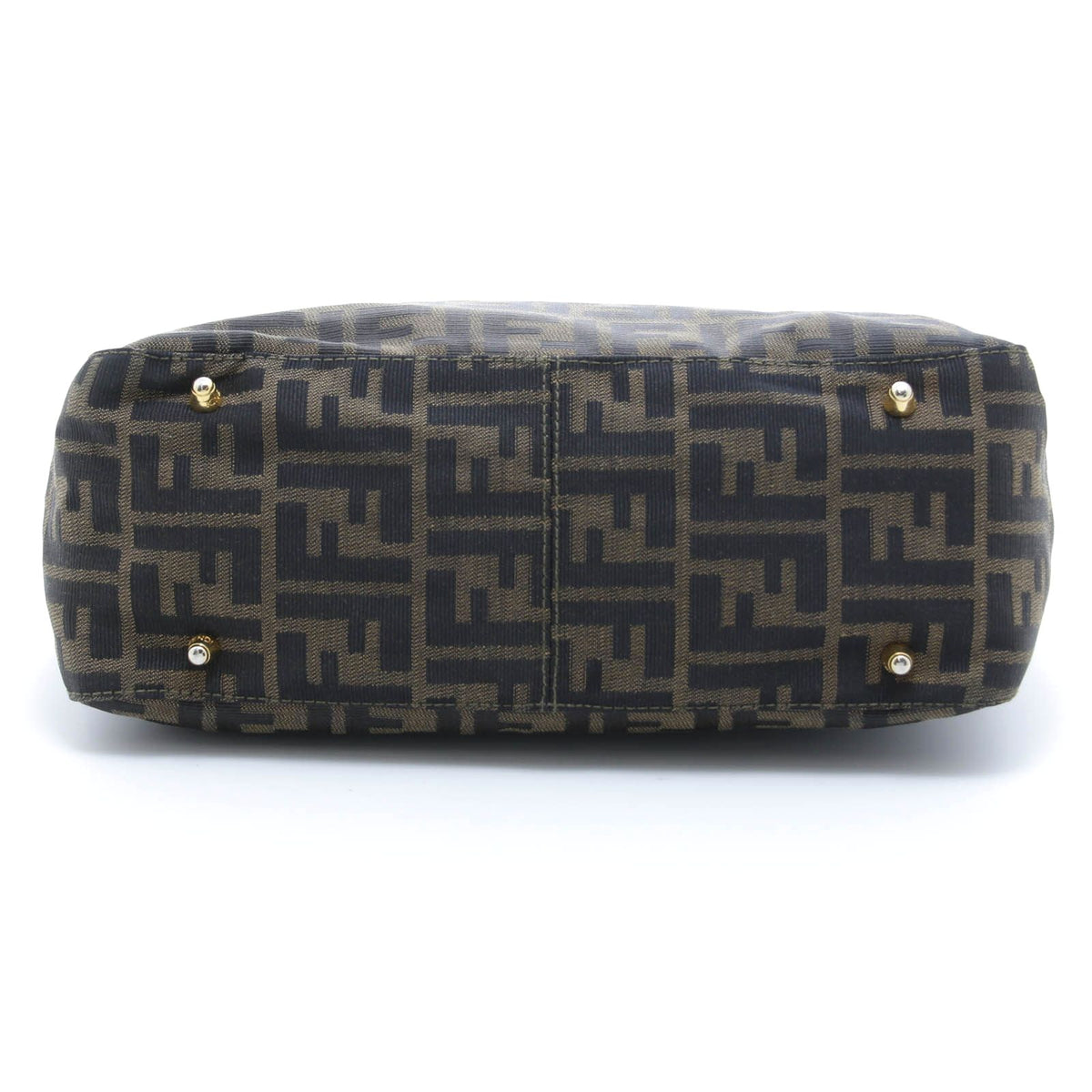 Fendi Zucca Handbag Dark Brown Khaki Canvas les — view 3