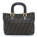 Fendi Zucca Handbag Dark Brown Khaki Canvas les