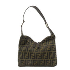 Fendi Zucca Beige Dark Brown Canvas Resa Handbag
