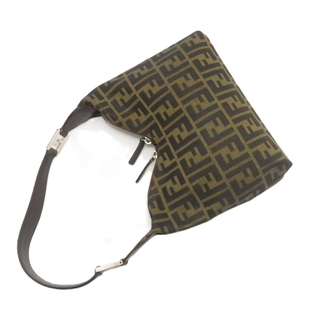 Fendi Zucca Beige Dark Brown Canvas Resa Handbag — view 4