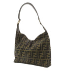 Fendi Zucca Beige Dark Brown Canvas Resa Handbag — view 3