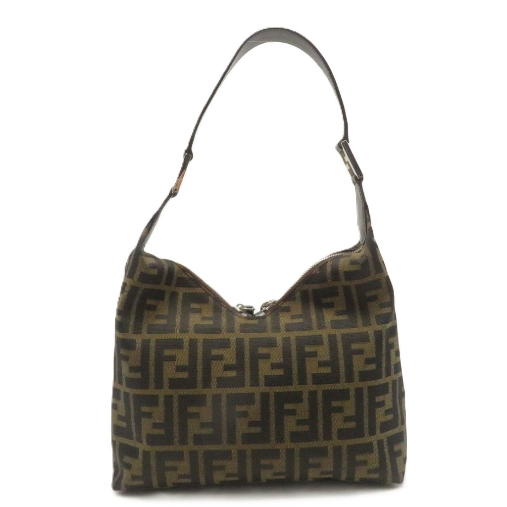 Fendi Zucca Beige Dark Brown Canvas Resa Handbag — view 2