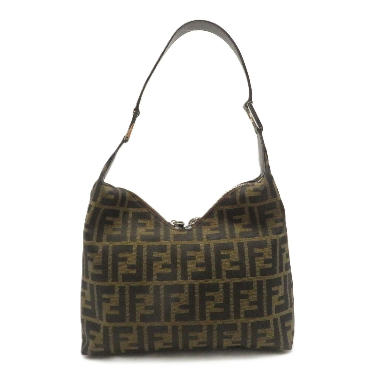 Fendi Zucca Beige Dark Brown Canvas Resa Handbag — view 2