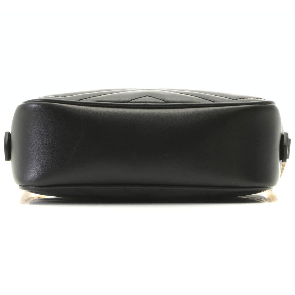 Gucci GG Marmont Quilted Shoulder Bag Leather Black — view 3