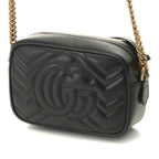 Gucci GG Marmont Quilted Shoulder Bag Leather Black — view 2