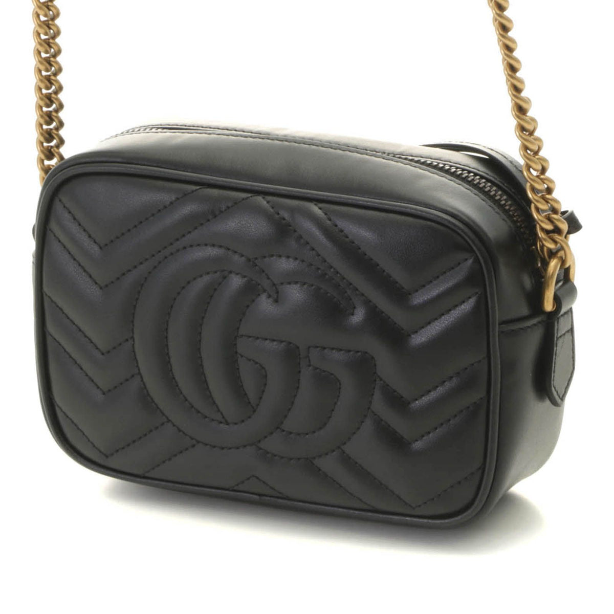 Gucci GG Marmont Quilted Shoulder Bag Leather Black — view 2