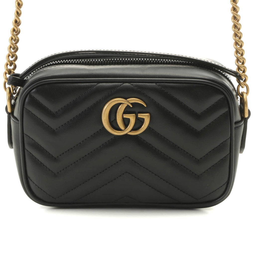 Gucci GG Marmont Quilted Shoulder Bag Leather Black