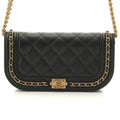 Chanel Chain Shoulder Bag Caviar Leather Black