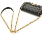 Chanel Chain Shoulder Bag Caviar Leather Black — view 4