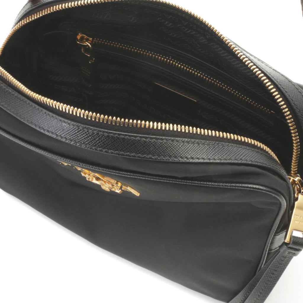 Prada Small Pouch Shoulder Bag Nylon Leather Black — view 7