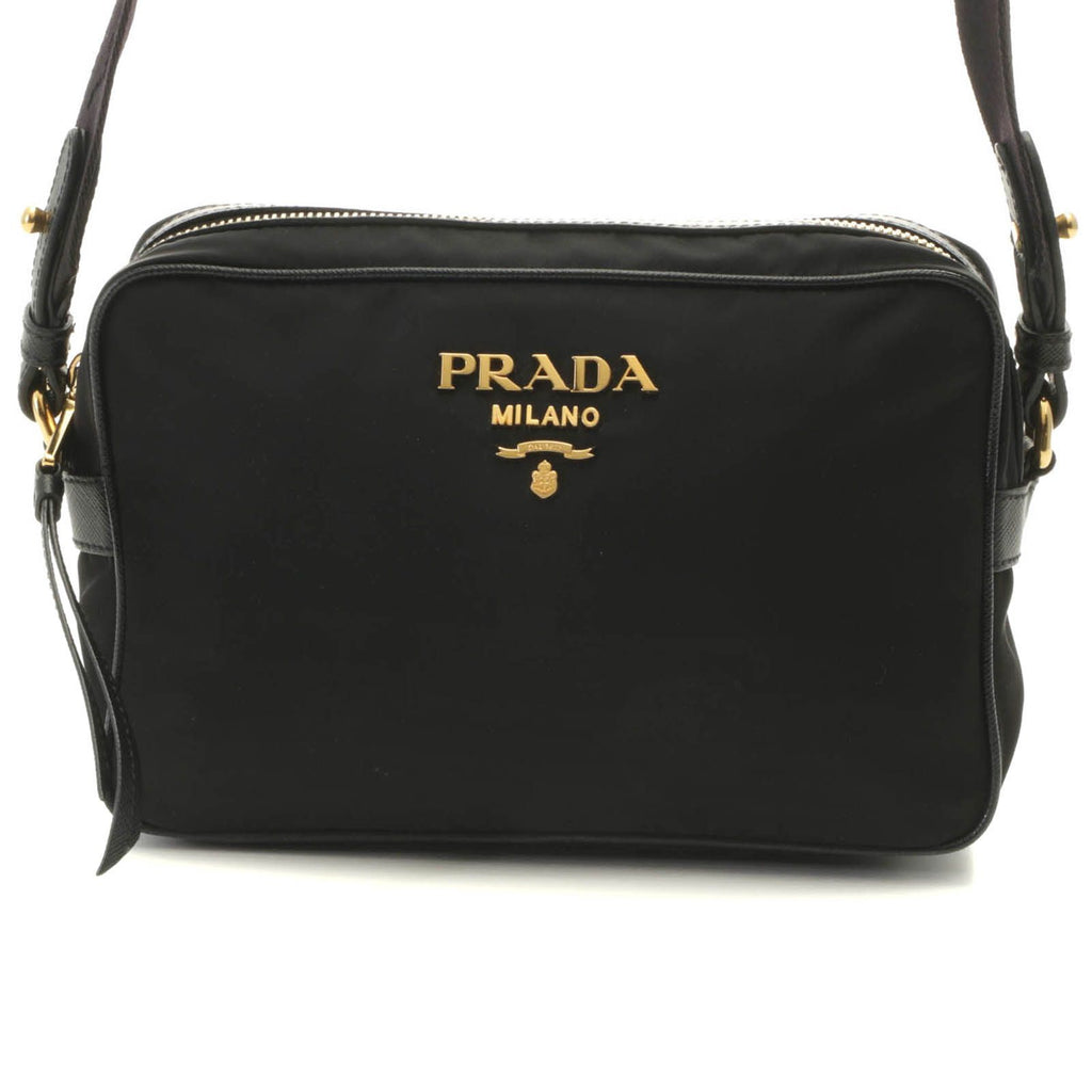 Prada Small Pouch Shoulder Bag Nylon Leather Black