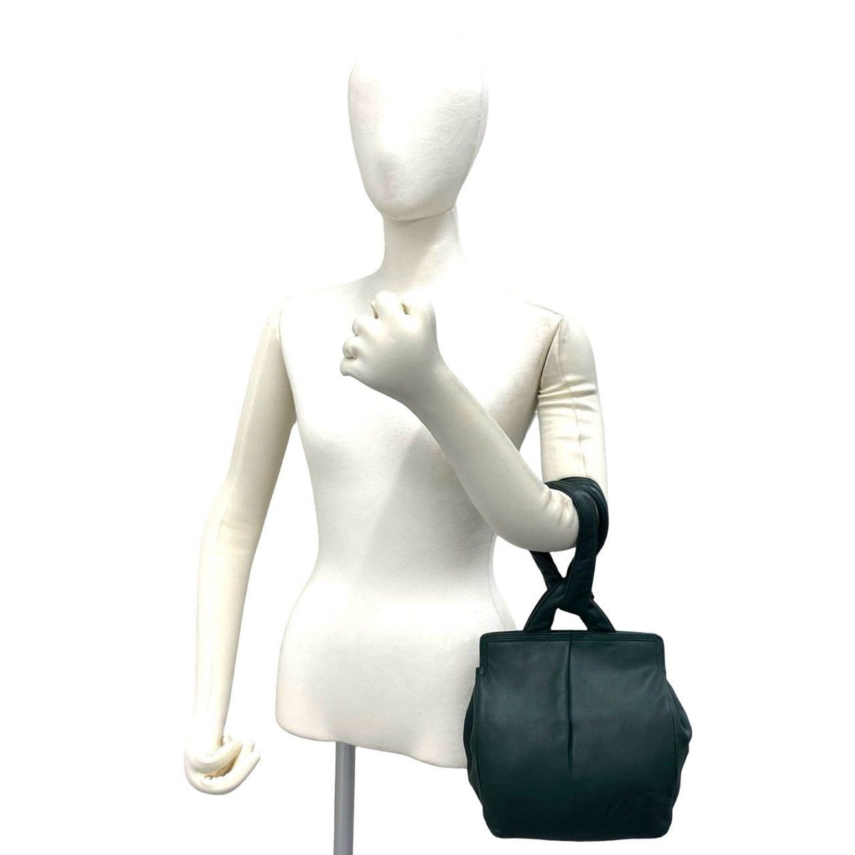 Loewe Vintage Anagram Logo Nappa Leather Handbag Mini Tote Green — view 3