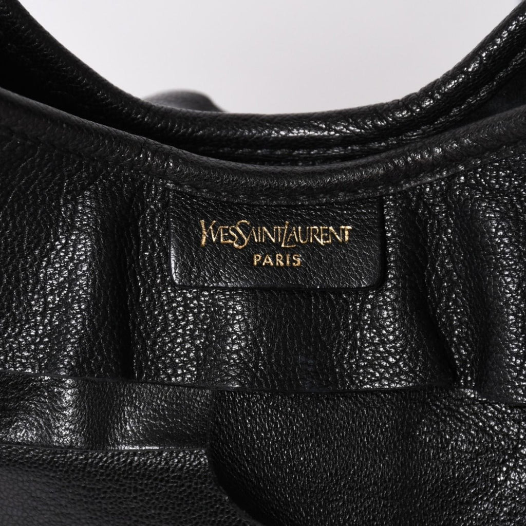 Saint Laurent Tropez Leather Bag Handbag Black Silver — view 8