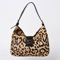 Fendi Mamma Bucket Bag Leopard Calf Hair Leather Brown Silver