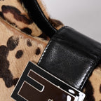 Fendi Mamma Bucket Bag Leopard Calf Hair Leather Brown Silver — view 8
