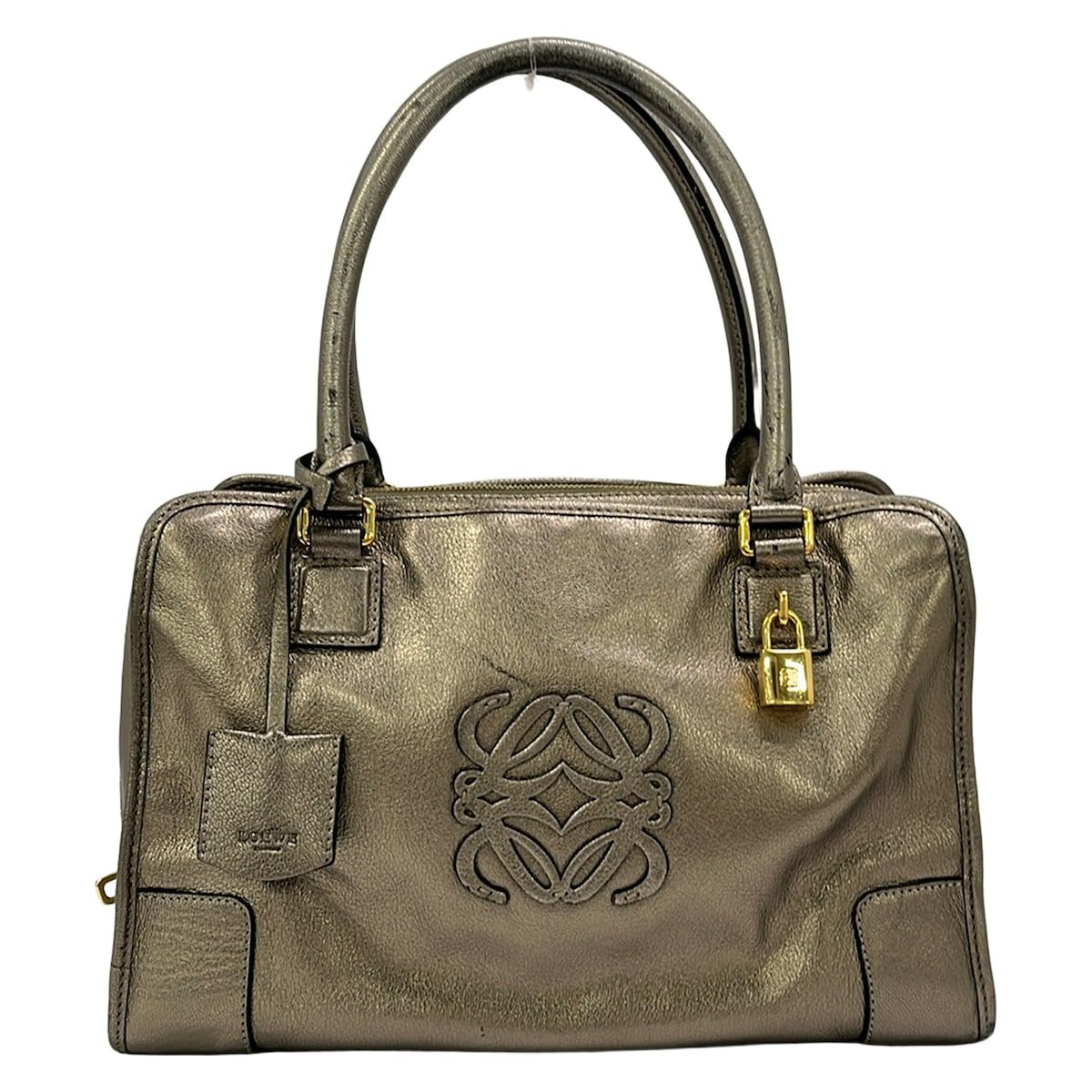 Loewe Handbag Amazona 36 Gray Leather