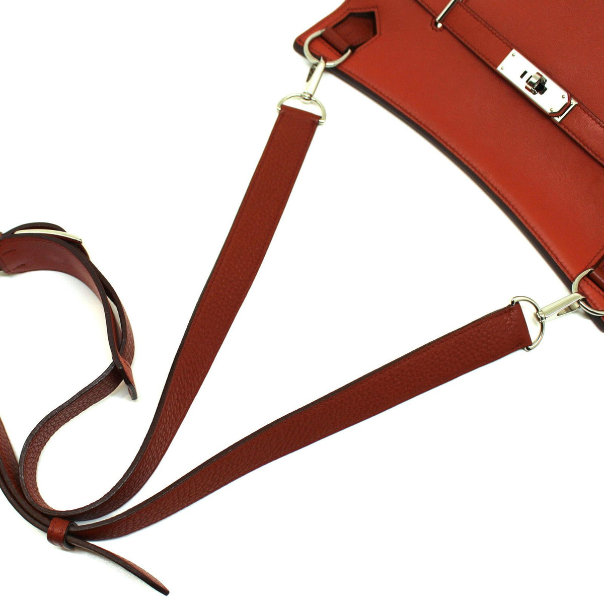Hermes Jypsiere Shoulder Bag Sanguine Brick Silver — view 3